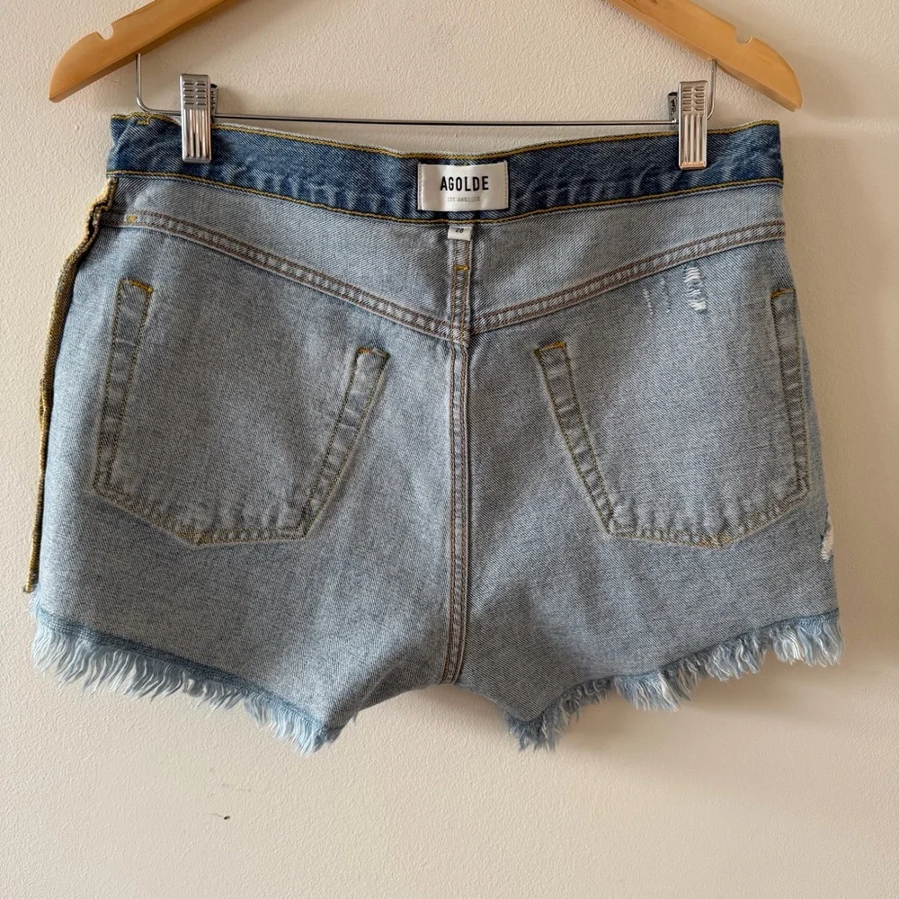 Agolde Parker Vintage Cutoff Organic Cotton Denim Shorts Size 28